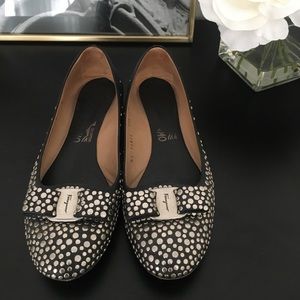 Salvatore Ferragamo Varina Lambskin Stud Flats